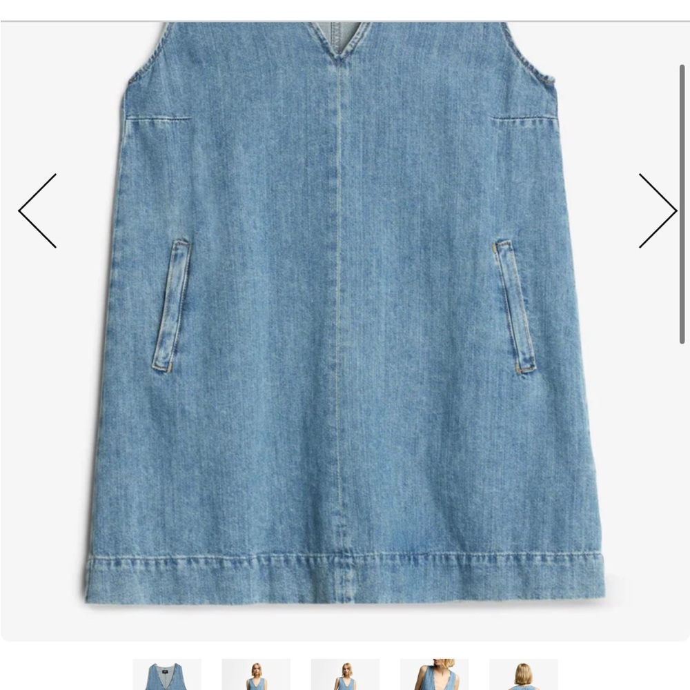7 for all mankind denim sleeveless Dress - Picture 3 of 8